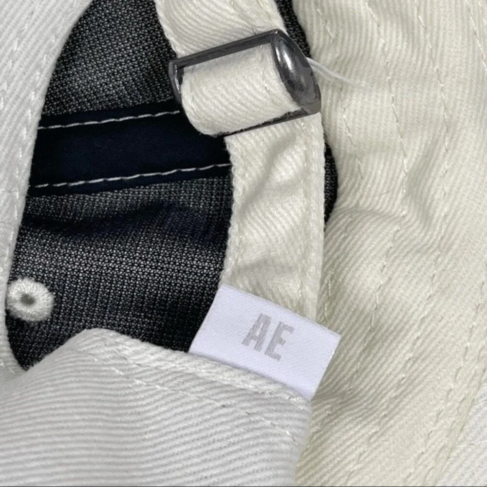 American Eagle Outfitters Hat AE White Embroidered Logo 100% Cotton One Size